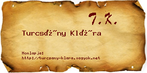 Turcsány Klára névjegykártya
