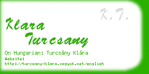 klara turcsany business card