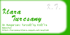 klara turcsany business card